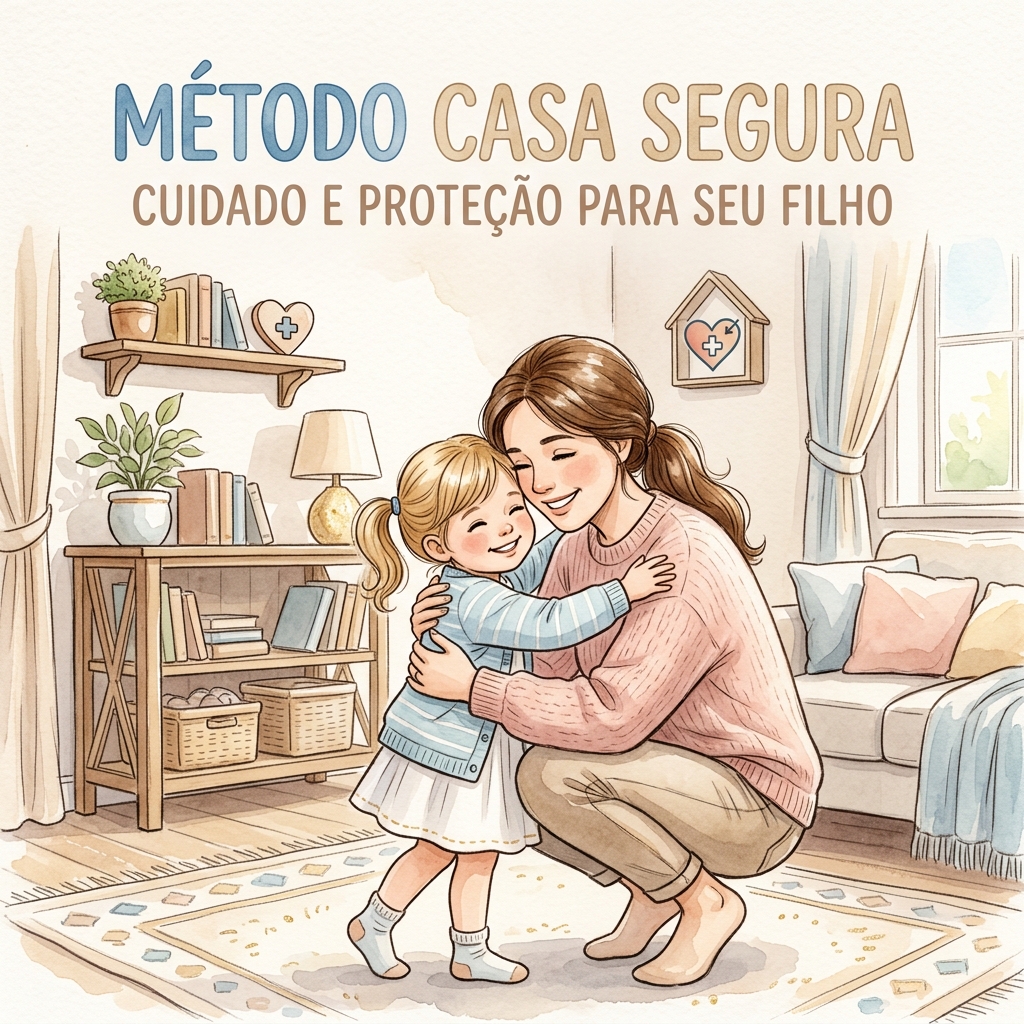 Mãe abraçando criança em ambiente seguro